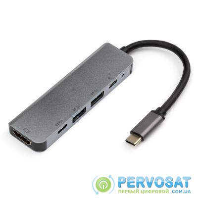 Концентратор Vinga Type-C to 4K HDMI+2*USB3.0+2*PD aluminium (VCPHTC5AL)