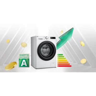 Пральна машина LG фронтальна, 8кг, 1200, A, 48см, дисплей, пара, інвертор, білий Пральна машина LG фронтальна, 8кг, 1200, A, 48см, дисплей, пара, інвертор, білий