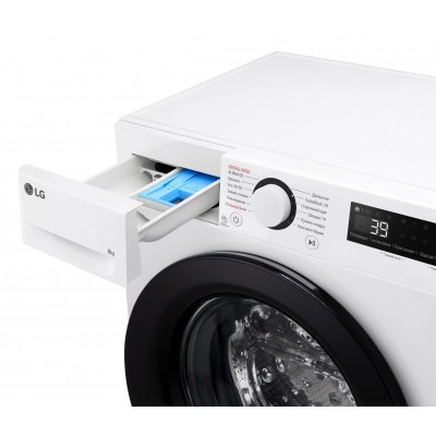 Пральна машина LG фронтальна, 8кг, 1200, A, 48см, дисплей, пара, інвертор, білий Пральна машина LG фронтальна, 8кг, 1200, A, 48см, дисплей, пара, інвертор, білий