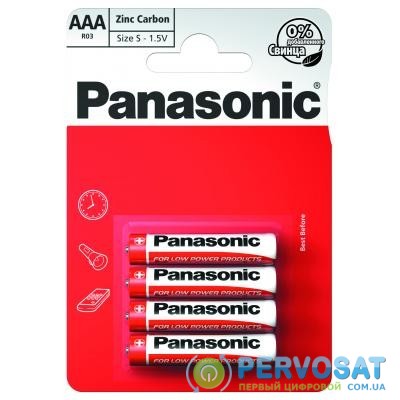 Батарейка PANASONIC AAA R03 RED ZINK * 4 (R03REL/4BP)