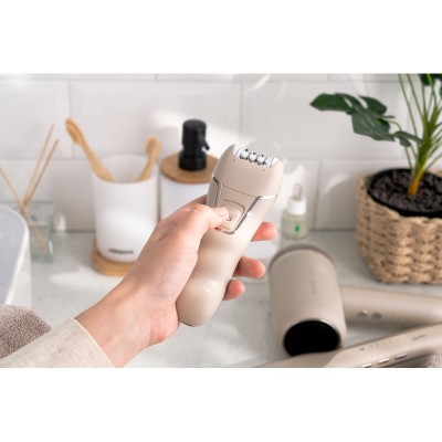 Епілятор ARDESTO 2в1 Pearl Cream LESH-Y700PERL, пінцетний, акумул., пінцет.-18, сух., насадок-2, бежевий