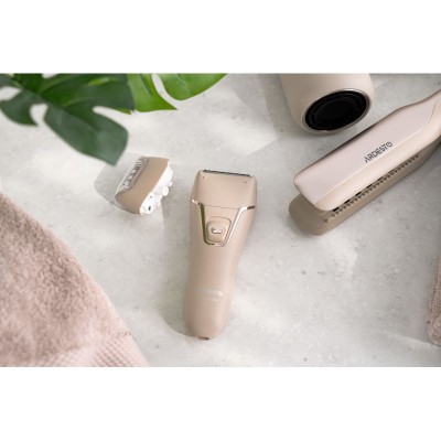 Епілятор ARDESTO 2в1 Pearl Cream LESH-Y700PERL, пінцетний, акумул., пінцет.-18, сух., насадок-2, бежевий