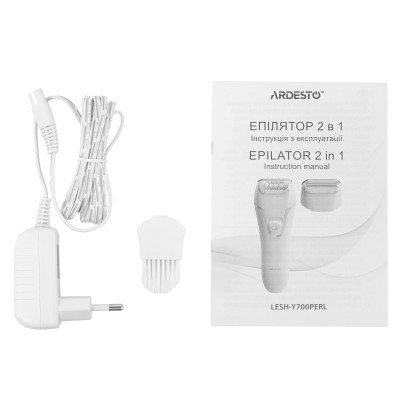 Епілятор ARDESTO 2в1 Pearl Cream LESH-Y700PERL, пінцетний, акумул., пінцет.-18, сух., насадок-2, бежевий