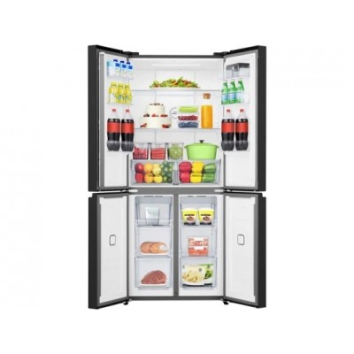 Холодильник SBS Gorenje, 190х65х80см, 4 двері, 286(149)л, А+, NoFrost+, Інвертор , Зона св-ті, Диспл, Чорний