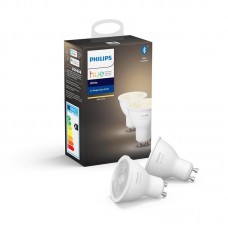Лампа розумна Philips Hue GU10, 5.2W(57Вт), 2700K, White, ZigBee, Bluetooth, димування, 2шт Лампа розумна Philips Hue GU10, 5.2W(57Вт), 2700K, White, ZigBee, Bluetooth, димування, 2шт