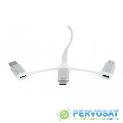 Дата кабель USB 2.0 AM to Lightning/Micro/Type-C 1.0m Cablexpert (CC-USB2-AMLM32-1M-W)