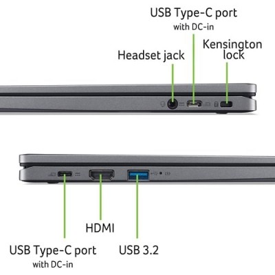 Ноутбук Acer Chromebook Plus CB514-3HT 14&quot; WUXGA IPS Touch, AMD R3-7320C, 8GB, F512GB, UMA, ChromeOS, сірий