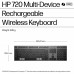 Клавіатура мембранна HP 720 Multi-Device Rechargeable, 109key, WL/BT, EN/UK, чорний