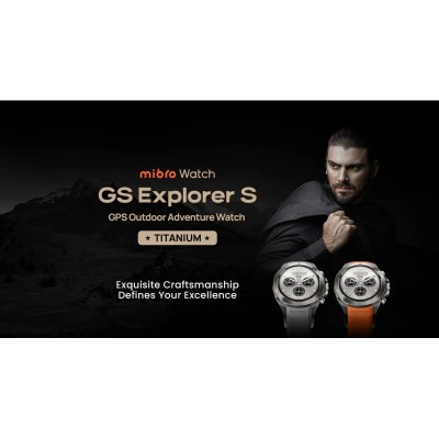 Смарт-годинник Mibro GS Explorer S 48мм, 1.32", 466x466, AMOLED, BT 5.3, Dual-band GPS, 10 ATM, титан-силікон Смарт-годинник Mibro GS Explorer S 48мм, 1.32", 466x466, AMOLED, BT 5.3, Dual-band GPS, 10 ATM, титан-силікон