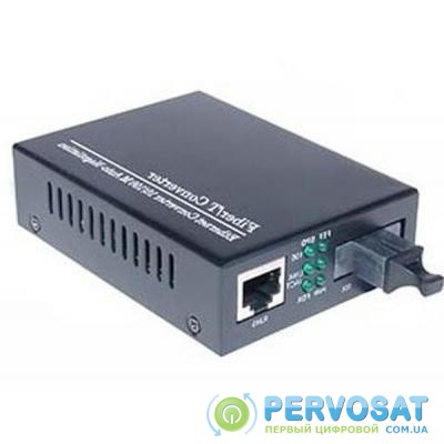 Медиаконвертер Merlion 10/100Base-TX to 100Base-F 1550нм, SM, SC/RJ-45, 25 км +БП (HTB-3100B / 1550_WDM)