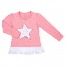 Кофта Breeze із зіркою і оборкою (10536-128G-pink) Кофта Breeze із зіркою і оборкою (10536-128G-pink)