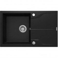 Мийка кухонна Deante Andante, граніт, прямокутник, з крилом, 780х490х194мм, чаша - 1, накладна, чорний Мийка кухонна Deante Andante, граніт, прямокутник, з крилом, 780х490х194мм, чаша - 1, накладна, чорний