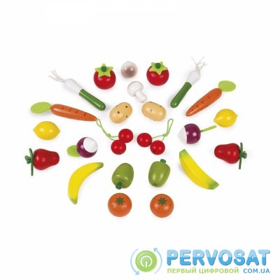 Janod Игровой набор - Корзина с овощами и фруктами (24 эл.)
