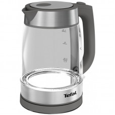 Електрочайник Tefal GLASS KETTLE, 1.7л, скло, метал+сірий Електрочайник Tefal GLASS KETTLE, 1.7л, скло, метал+сірий