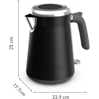 Електрочайник Tefal Collection 1.68л, Strix, нерж. сталь, чорний