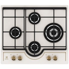 Варильна поверхня Electrolux газова на склі Rococo, 60см, чавун, шампань Варильна поверхня Electrolux газова на склі Rococo, 60см, чавун, шампань