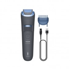 Тример Philips Series 3000, для бороди і вусів, акум., сталь, синій