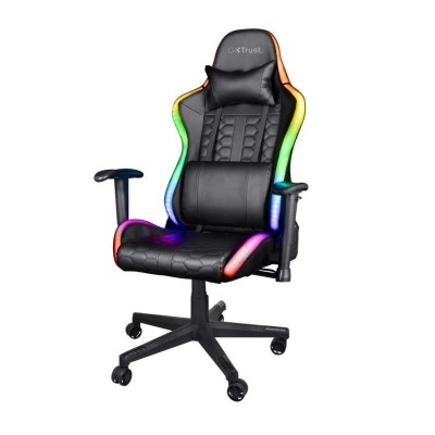 Крісло Trust GXT 716 Rizza, ПУ шкіра, 3D-Armrests, RGB, чорний Крісло Trust GXT 716 Rizza, ПУ шкіра, 3D-Armrests, RGB, чорний