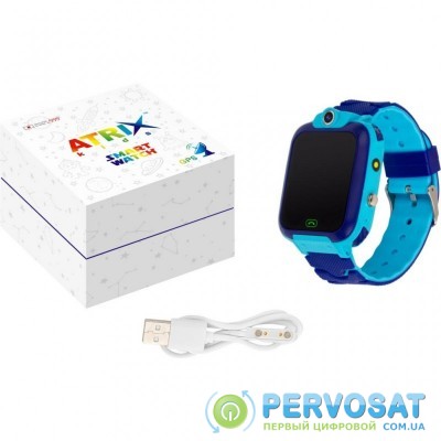 Смарт-часы ATRIX iQ2400 IPS Cam Flash Blue Детские телефон-часы с трекером (iQ2400 Blue)
