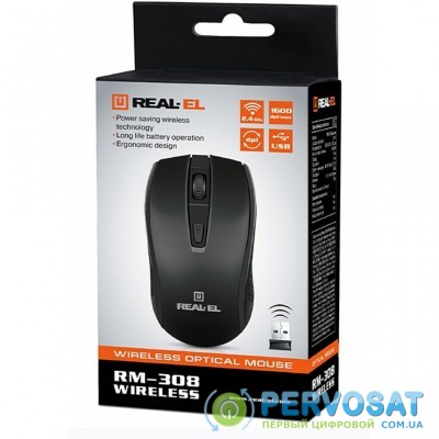 Мышка REAL-EL RM-308 Wireless Black