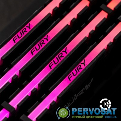 Модуль памяти для компьютера DDR4 16GB (2x8GB) 3000 MHz Fury Renegade RGB HyperX (Kingston Fury) (KF430C15RBAK2/16)