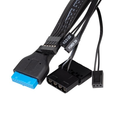 Корпус 2E S613ARGB-400 з БЖ 2E 400W-SFX, 1xUSB3.0, 1хUSB Type-C, 1x80мм, Micro ATX/ Desktop, чорний