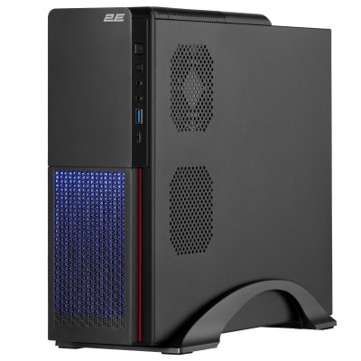 Корпус 2E S613ARGB-400 з БЖ 2E 400W-SFX, 1xUSB3.0, 1хUSB Type-C, 1x80мм, Micro ATX/ Desktop, чорний