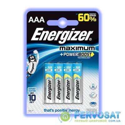 Батарейка Energizer AAA Energizer Махімum LR03 * 4 (#7638900297577)