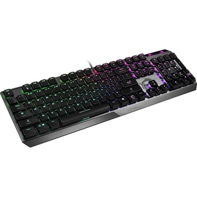 Клавіатура механічна MSI Vigor GK50 LOW PROFILE UA 104key, Kailh White, USB-A, EN/UKR/RU, RGB, чорний