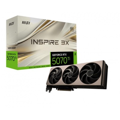 Відеокарта MSI GeForce RTX 5070 Ti 16GB GDDR7 INSPIRE 3X OC