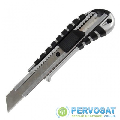 Нож канцелярский Axent 18мм, METAL, rubber inserts, blister (6901-А)