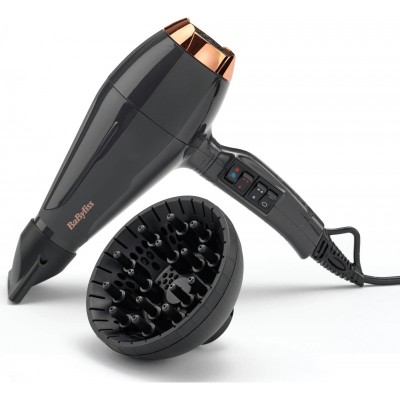 Фен Babyliss Air Pro, 2200Вт, 2 режими, дифузор, іоніз-я, хол. обдув, чорний