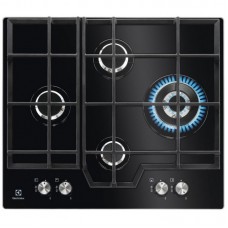 Варильна поверхня Electrolux газова на склі, 60см, чавун, чорний Варильна поверхня Electrolux газова на склі, 60см, чавун, чорний