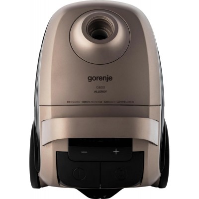 Пилосос Gorenje мішковий, 850Вт, конт пил -3л, HEPA, сенсорне упр, телескоп трубка, бронзовий