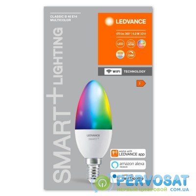 Лампа світлодіодна LEDVANCE (OSRAM) LEDSMART+ WiFi B40 4,9W (470Lm) 2700-6500K + RGB E14 дімміруємая