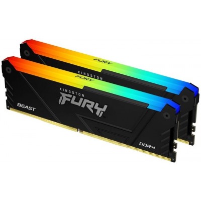 Пам'ять ПК Kingston DDR4 32GB KIT (16GBx2) 2666 FURY Beast RGB