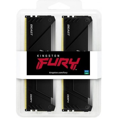 Пам'ять ПК Kingston DDR4 32GB KIT (16GBx2) 2666 FURY Beast RGB