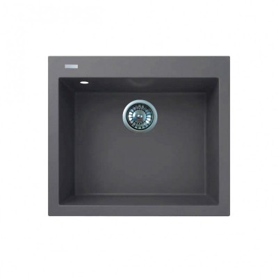 Мийка кухонна Adamant Univer, штучний камінь, квадрат, без крила, 560х500х200мм, чаша - 1, врізна, сірий