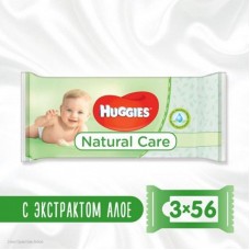 Вологі серветки Huggies Natural Care 56 х 3 шт (5029053550176) Вологі серветки Huggies Natural Care 56 х 3 шт (5029053550176)
