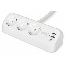 Блок розеток DIGITUS Office, 3xSchuko, 2xUSB-A, 1xUSB-C, 16A, 1.5м, вилка Schuko, білий Блок розеток DIGITUS Office, 3xSchuko, 2xUSB-A, 1xUSB-C, 16A, 1.5м, вилка Schuko, білий