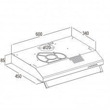 Витяжка Cata пласка, 60см, 350м.куб/год, LF 2060 x, нерж Витяжка Cata пласка, 60см, 350м.куб/год, LF 2060 x, нерж