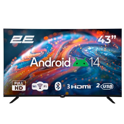 Телевізор 43" 2E LED FHD 60Hz Smart Android Black