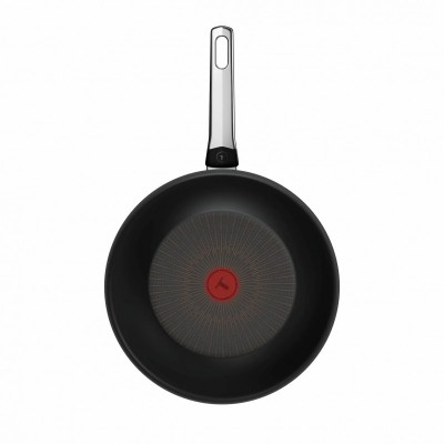 Сковорода ВОК Tefal Excellence Fusion,28см, алюміній, нержавіюча сталь, бакеліт, чорний