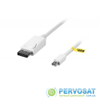 Кабель мультимедийный MiniDisplayPort to DisplayPort 0.3m white Kit (KITS-FL-001)