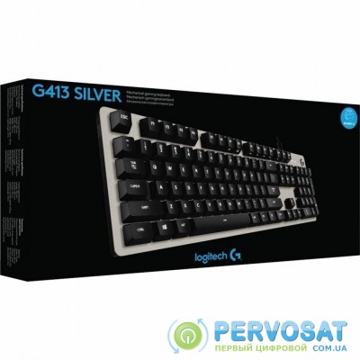 Клавиатура Logitech G413 Silver Led White RU (920-008516)