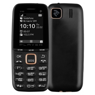 Мобільний телефон 2E S180 2021 2SIM без ЗУ Black & Gold