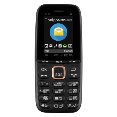 Мобільний телефон 2E S180 2021 Dual SIM без ЗП Black&amp;Gold