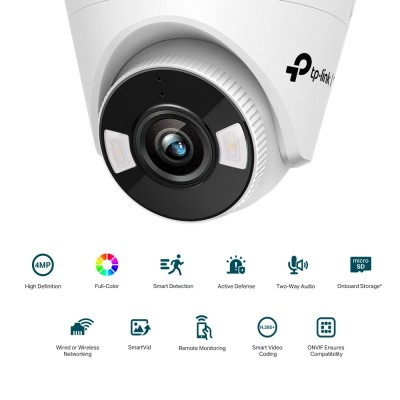 IP-Камера TP-LINK VIGI C440-2.8, PoE, 4Мп, 2,8 мм, H265+, IP66, Turret, кольорове нічне бачення, внутрішня