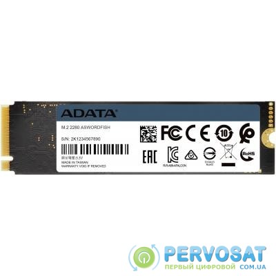 Накопитель SSD M.2 2280 250GB ADATA (ASWORDFISH-250G-C)