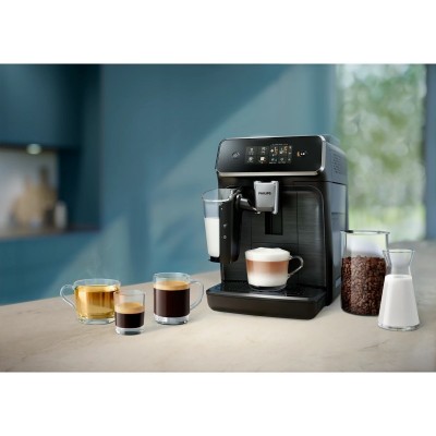 Кавомашина Philips Series 2300 LatteGo, 1.8л, зерно+мелена, автомат.капуч, дисплей, авторецептів -4, чорний